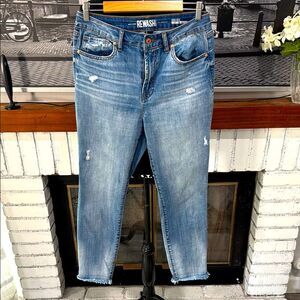 New York Rewash Brand Women Jeans high rise vintage stretch Size 9 Distress Hem